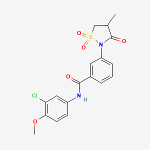 N-(3-chloro-4-methoxyphenyl)-3-(4-methyl-1,1,3-trioxo-1lambda6,2-thiazolidin-2-yl)benzamide - 