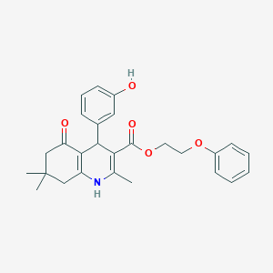 2-Phenoxyethyl 4-(3-hydroxyphenyl)-2,7,7-trimethyl-5-oxo-1,4,5,6,7,8-hexahydroquinoline-3-carboxylate - 