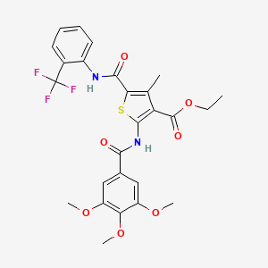 Ethyl 4-methyl-5-{[2-(trifluoromethyl)phenyl]carbamoyl}-2-(3,4,5-trimethoxybenzamido)thiophene-3-carboxylate - 6043-71-6