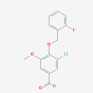 3-chloro-4-[(2-fluorobenzyl)oxy]-5-methoxybenzaldehyde - 