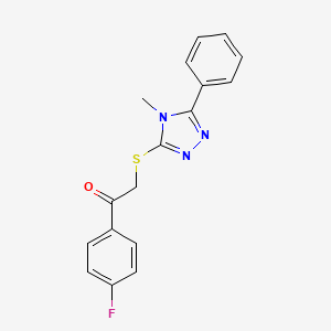 Ethanone, 1-(4-fluorophenyl)-2-[(4-methyl-5-phenyl-4H-1,2,4-triazol-3-yl)thio]- - 299922-25-1