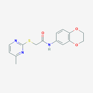 N-(2,3-dihydro-1,4-benzodioxin-6-yl)-2-[(4-methylpyrimidin-2-yl)sulfanyl]acetamide - 