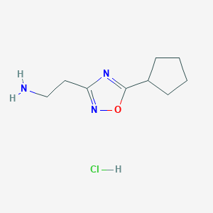 2-(5-Cyclopentyl-1,2,4-oxadiazol-3-yl)ethanamine hydrochloride - 1244058-78-3