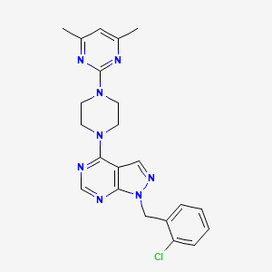 2-(4-{1-[(2-chlorophenyl)methyl]-1H-pyrazolo[3,4-d]pyrimidin-4-yl}piperazin-1-yl)-4,6-dimethylpyrimidine - 903590-00-1