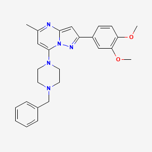 1-benzyl-4-[2-(3,4-dimethoxyphenyl)-5-methylpyrazolo[1,5-a]pyrimidin-7-yl]piperazine - 950414-84-3