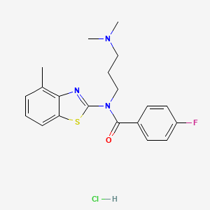 N-[3-(dimethylamino)propyl]-4-fluoro-N-(4-methyl-1,3-benzothiazol-2-yl)benzamide hydrochloride - 1219150-82-9