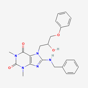 8-(benzylamino)-7-(2-hydroxy-3-phenoxypropyl)-1,3-dimethyl-3,7-dihydro-1H-purine-2,6-dione - 