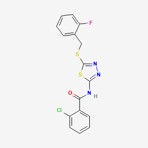 2-chloro-N-(5-((2-fluorobenzyl)thio)-1,3,4-thiadiazol-2-yl)benzamide - 