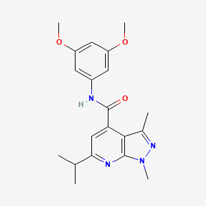 N-(3,5-dimethoxyphenyl)-1,3-dimethyl-6-(propan-2-yl)-1H-pyrazolo[3,4-b]pyridine-4-carboxamide - 