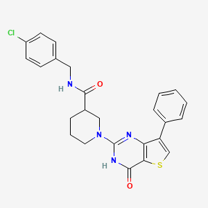 N-(4-chlorobenzyl)-1-(4-oxo-7-phenyl-3,4-dihydrothieno[3,2-d]pyrimidin-2-yl)piperidine-3-carboxamide - 