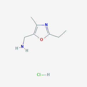 (2-Ethyl-4-methyl-1,3-oxazol-5-yl)methanamine hydrochloride - 1803606-83-8