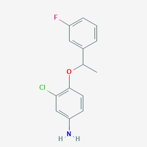 3-Chloro-4-[1-(3-fluorophenyl)ethoxy]aniline - 833474-53-6