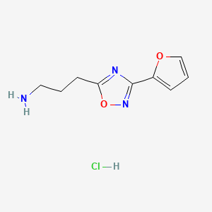 3-(3-(Furan-2-yl)-1,2,4-oxadiazol-5-yl)propan-1-amine hydrochloride - 1435804-19-5