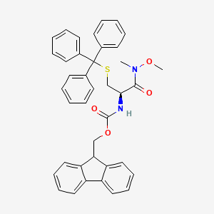 9H-fluoren-9-ylmethyl N-[(1R)-1-[methoxy(methyl)carbamoyl]-2-[(triphenylmethyl)sulfanyl]ethyl]carbamate - 370857-83-3