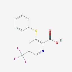 3-Phenylsulfanyl-5-trifluoromethyl-pyridine-2-carboxylic acid - 2088942-85-0