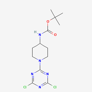 tert-Butyl [1-(4,6-dichloro-1,3,5-triazin-2-yl)piperidin-4-yl]carbamate - 2173090-48-5