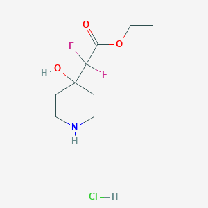 Ethyl 2,2-difluoro-2-(4-hydroxypiperidin-4-YL)acetate hydrochloride - 1258639-20-1