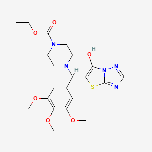 Ethyl 4-((6-hydroxy-2-methylthiazolo[3,2-b][1,2,4]triazol-5-yl)(3,4,5-trimethoxyphenyl)methyl)piperazine-1-carboxylate - 369367-20-4