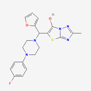 5-((4-(4-Fluorophenyl)piperazin-1-yl)(furan-2-yl)methyl)-2-methylthiazolo[3,2-b][1,2,4]triazol-6-ol - 851970-09-7