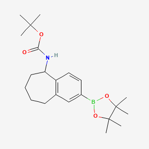 tert-Butyl (2-(4,4,5,5-tetramethyl-1,3,2-dioxaborolan-2-yl)-6,7,8,9-tetrahydro-5H-benzo[7]annulen-5-yl)carbamate - 1798843-13-6