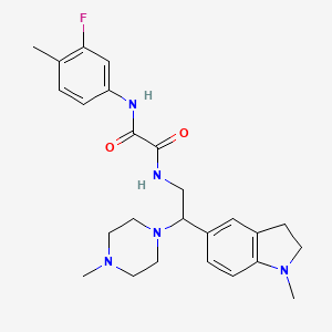 N1-(3-fluoro-4-methylphenyl)-N2-(2-(1-methylindolin-5-yl)-2-(4-methylpiperazin-1-yl)ethyl)oxalamide - 922068-45-9