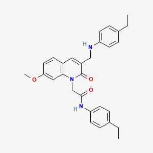 N-(4-ethylphenyl)-2-(3-{[(4-ethylphenyl)amino]methyl}-7-methoxy-2-oxo-1,2-dihydroquinolin-1-yl)acetamide - 893784-93-5