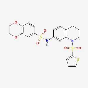 N-(1-(thiophen-2-ylsulfonyl)-1,2,3,4-tetrahydroquinolin-7-yl)-2,3-dihydrobenzo[b][1,4]dioxine-6-sulfonamide - 898448-09-4