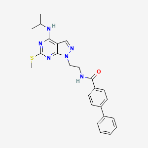 N-(2-(4-(isopropylamino)-6-(methylthio)-1H-pyrazolo[3,4-d]pyrimidin-1-yl)ethyl)-[1,1'-biphenyl]-4-carboxamide - 941941-63-5