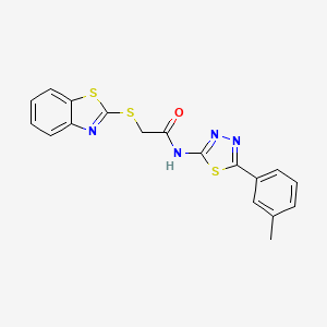 2-(1,3-benzothiazol-2-ylsulfanyl)-N-[5-(3-methylphenyl)-1,3,4-thiadiazol-2-yl]acetamide - 394231-24-4