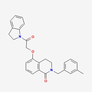 5-(2-(indolin-1-yl)-2-oxoethoxy)-2-(3-methylbenzyl)-3,4-dihydroisoquinolin-1(2H)-one - 850907-44-7