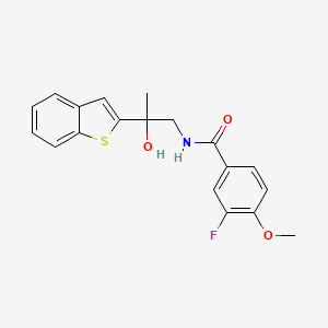 N-[2-(1-benzothiophen-2-yl)-2-hydroxypropyl]-3-fluoro-4-methoxybenzamide - 2034547-94-7