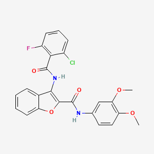 3-(2-chloro-6-fluorobenzamido)-N-(3,4-dimethoxyphenyl)-1-benzofuran-2-carboxamide - 888451-03-4