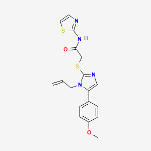 2-((1-allyl-5-(4-methoxyphenyl)-1H-imidazol-2-yl)thio)-N-(thiazol-2-yl)acetamide - 1207020-72-1