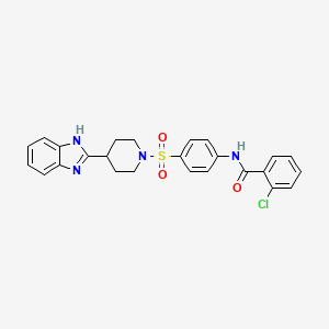 N-(4-((4-(1H-benzo[d]imidazol-2-yl)piperidin-1-yl)sulfonyl)phenyl)-2-chlorobenzamide - 886888-68-2