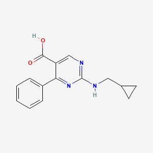 2-((Cyclopropylmethyl)amino)-4-phenylpyrimidine-5-carboxylic acid - 1396847-66-7