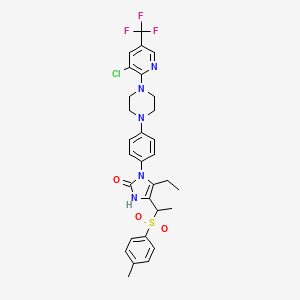 1-(4-{4-[3-chloro-5-(trifluoromethyl)-2-pyridinyl]piperazino}phenyl)-5-ethyl-4-{1-[(4-methylphenyl)sulfonyl]ethyl}-1,3-dihydro-2H-imidazol-2-one - 444151-75-1