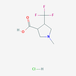 1-Methyl-4-(trifluoromethyl)pyrrolidine-3-carboxylic acid;hydrochloride - 1955553-18-0