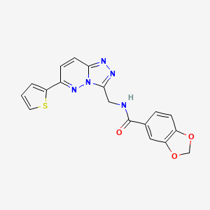 N-((6-(thiophen-2-yl)-[1,2,4]triazolo[4,3-b]pyridazin-3-yl)methyl)benzo[d][1,3]dioxole-5-carboxamide - 2034262-50-3