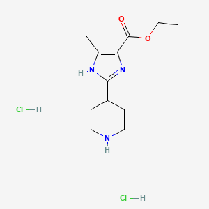 Ethyl 4-methyl-2-(piperidin-4-yl)-1H-imidazole-5-carboxylate dihydrochloride - 2172587-17-4