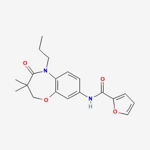 N-(3,3-dimethyl-4-oxo-5-propyl-2,3,4,5-tetrahydro-1,5-benzoxazepin-8-yl)furan-2-carboxamide - 921870-15-7