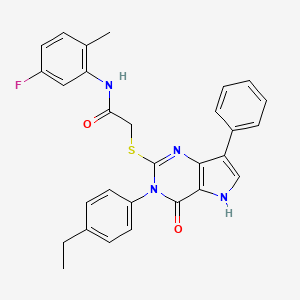 2-((3-(4-ethylphenyl)-4-oxo-7-phenyl-4,5-dihydro-3H-pyrrolo[3,2-d]pyrimidin-2-yl)thio)-N-(5-fluoro-2-methylphenyl)acetamide - 2034274-90-1