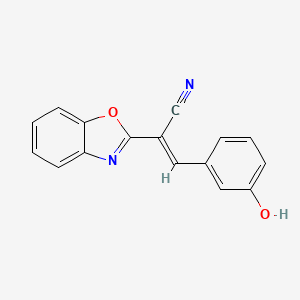 (2E)-2-(1,3-benzoxazol-2-yl)-3-(3-hydroxyphenyl)prop-2-enenitrile - 578743-35-8