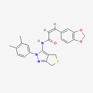 (Z)-3-(benzo[d][1,3]dioxol-5-yl)-N-(2-(3,4-dimethylphenyl)-4,6-dihydro-2H-thieno[3,4-c]pyrazol-3-yl)acrylamide - 681269-76-1