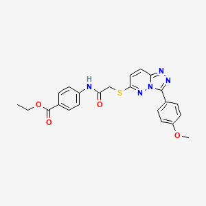 Ethyl 4-(2-((3-(4-methoxyphenyl)-[1,2,4]triazolo[4,3-b]pyridazin-6-yl)thio)acetamido)benzoate - 852376-55-7