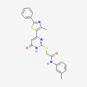 2-{[4-(4-methyl-2-phenyl-1,3-thiazol-5-yl)-6-oxo-1,6-dihydropyrimidin-2-yl]sulfanyl}-N-(3-methylphenyl)acetamide - 1115896-53-1