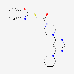 2-(Benzo[d]oxazol-2-ylthio)-1-(4-(6-(piperidin-1-yl)pyrimidin-4-yl)piperazin-1-yl)ethanone - 1207021-83-7