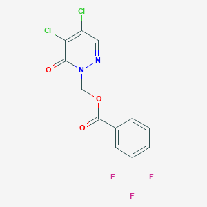 [4,5-dichloro-6-oxo-1(6H)-pyridazinyl]methyl 3-(trifluoromethyl)benzenecarboxylate - 439107-90-1