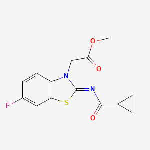 (Z)-methyl 2-(2-((cyclopropanecarbonyl)imino)-6-fluorobenzo[d]thiazol-3(2H)-yl)acetate - 865198-24-9