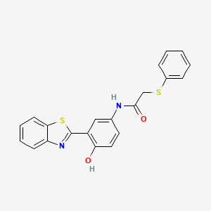 N-(3-(benzo[d]thiazol-2-yl)-4-hydroxyphenyl)-2-(phenylthio)acetamide - 895481-62-6