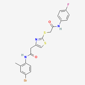 2-[(4-{[(4-bromo-2-methylphenyl)carbamoyl]methyl}-1,3-thiazol-2-yl)sulfanyl]-N-(4-fluorophenyl)acetamide - 942001-29-8